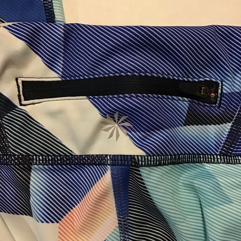 Athleta‎ Electric Geo Sonar Women’s Capri Leggings Multicolor